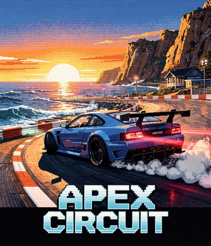 Poster joc 3D timpuriu, cursă de mașini
