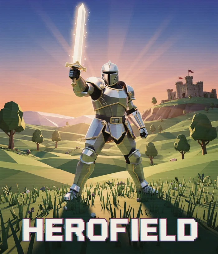 Poster joc 3D timpuriu, cavaler într-o pajiște
