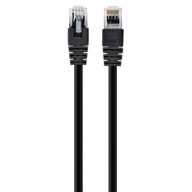 0.25m, Patch Cord Black, PP12-0.25M/BK, Cat.5E, Cablexpert, molded strain relief 50u" plugs