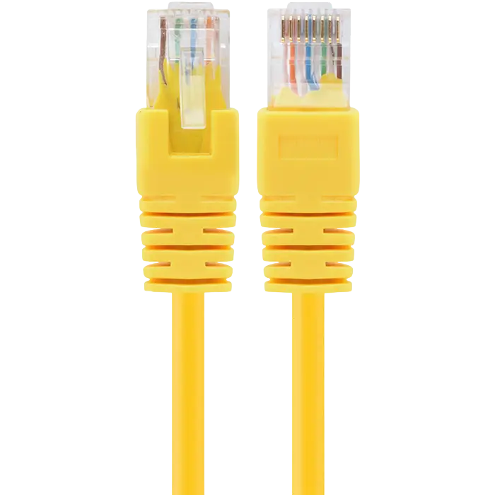0.25m, Patch Cord Yellow, PP12-0.25M/Y, Cat.5E, Cablexpert, molded strain relief 50u" plugs