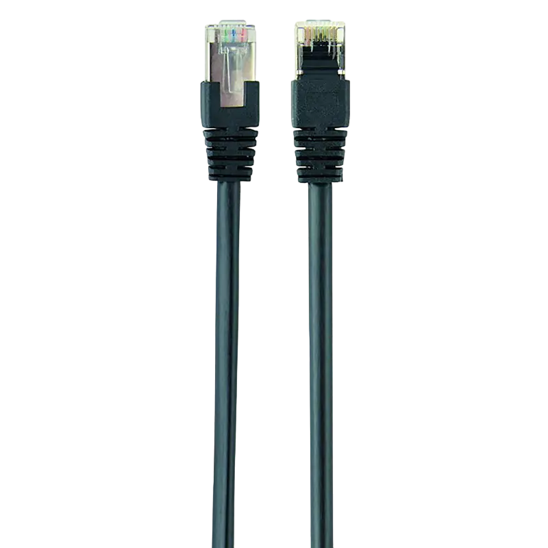0.5m, FTP Patch Cord Black, PP22-0.5M/BK, Cat.5E, Cablexpert, molded strain relief 50u" plugs