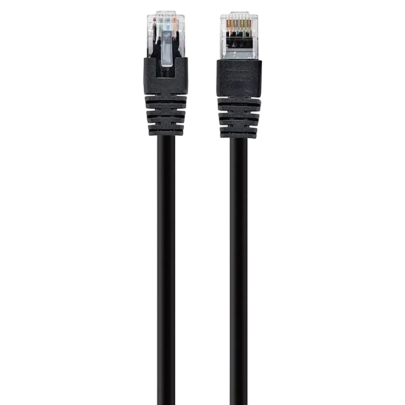 0.5m, Patch Cord Black, PP12-0.5M/BK, Cat.5E, Cablexpert, molded strain relief 50u" plugs