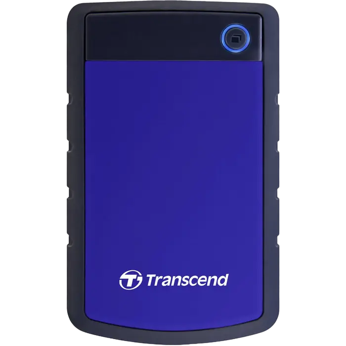 1.0TB (USB3.1) 2.5" Transcend "StoreJet 25H3B", Rubber Grey/Blue, Anti-Shock, One Touch Backup