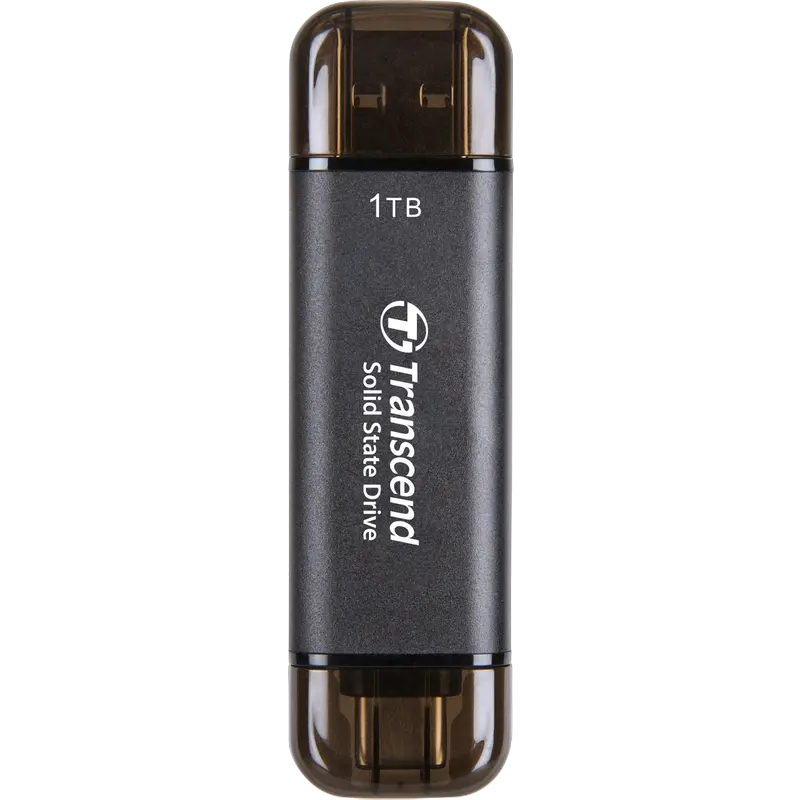 1.0TB Transcend Portable SSD ESD310C Black, USB-A/C 3.2 (71.3x20x7.8 mm, 11g, R/W:1050/950 MB/s)