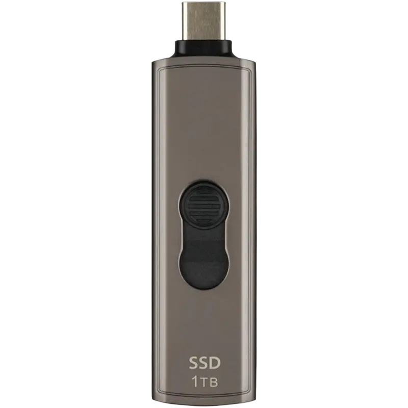 1.0TB Transcend Portable SSD ESD330C Dark Gray, USB-C 3.1 10Gbps, Metallic Capless/Slider (64.1x19.
