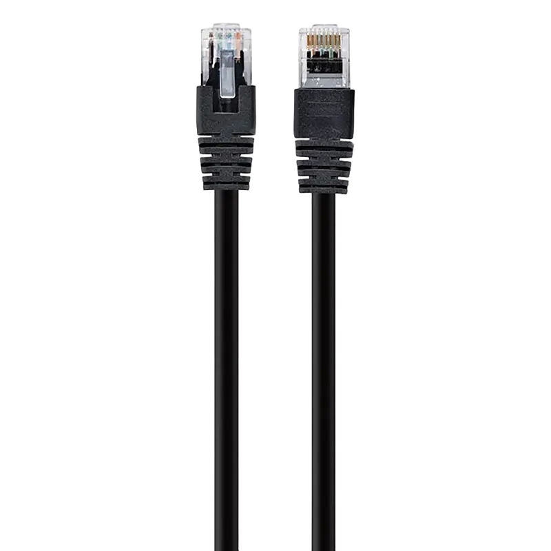 1 m, Patch Cord Black, PP12-1M/BK, Cat.5E, Cablexpert, molded strain relief 50u" plugs