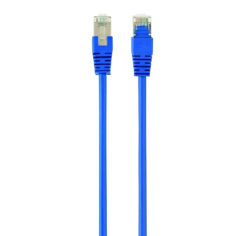 1 m, FTP Patch Cord Blue, PP22-1M/B, Cat.5E, Cablexpert, molded strain relief 50u" plugs