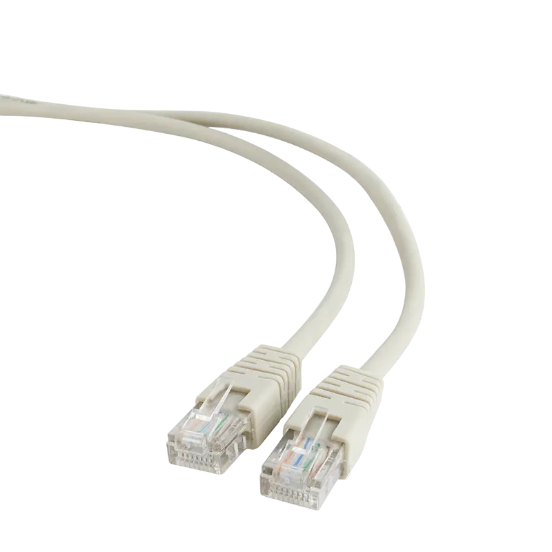 1 m, Patch Cord Gray PP12-1M, Cat.5E, Cablexpert, molded strain relief 50u" plugs
