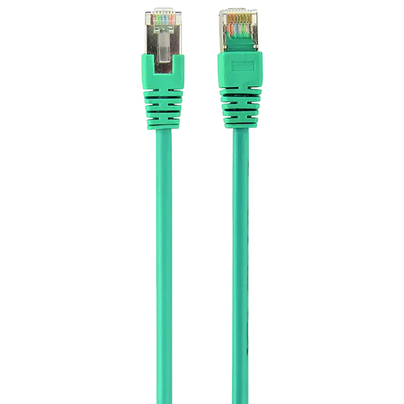 1 m, FTP Patch Cord Green, PP22-1M/G, Cat.5E, Cablexpert, molded strain relief 50u" plugs