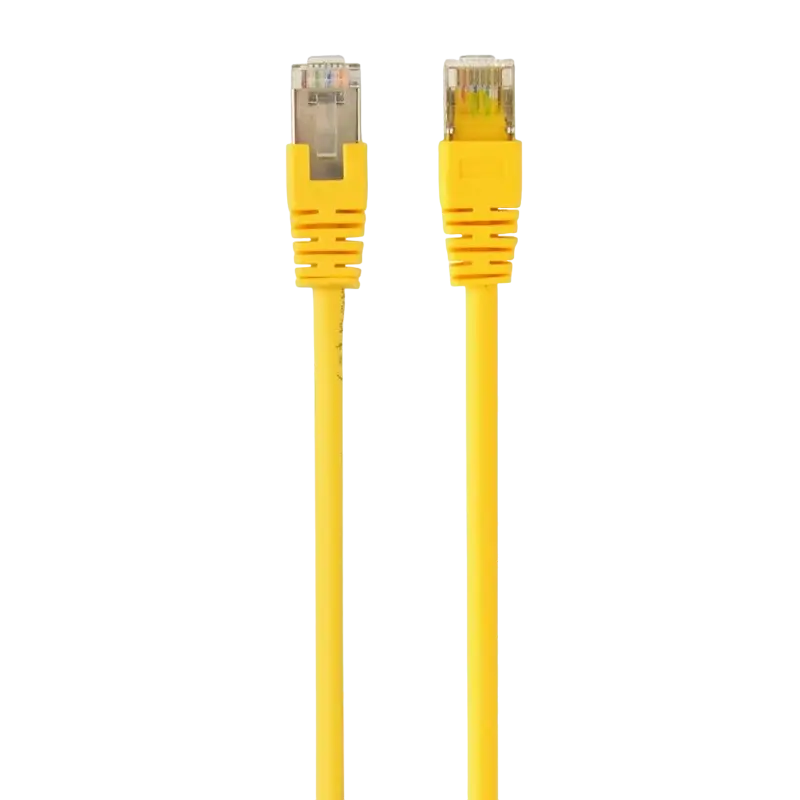 1 m, FTP Patch Cord Yellow, PP22-1M/Y, Cat.5E, Cablexpert, molded strain relief 50u" plugs