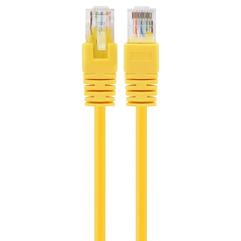 1 m, Patch Cord Yellow, PP12-1M/Y, Cat.5E, Cablexpert, molded strain relief 50u" plugs