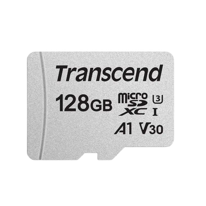 128GB MicroSD (Class 10) UHS-I (U3), Transcend "TS128GUSD300S" (R/W:95/45MB/s)