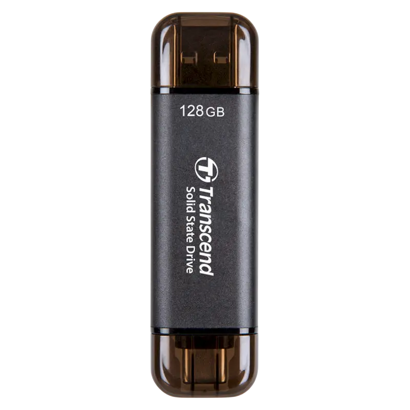 128GB Transcend Portable SSD ESD310C (TS128GESD310C) Black, USB-A/C 3.2 Gen 2x1 (71.3x20x7.8 mm, 1
