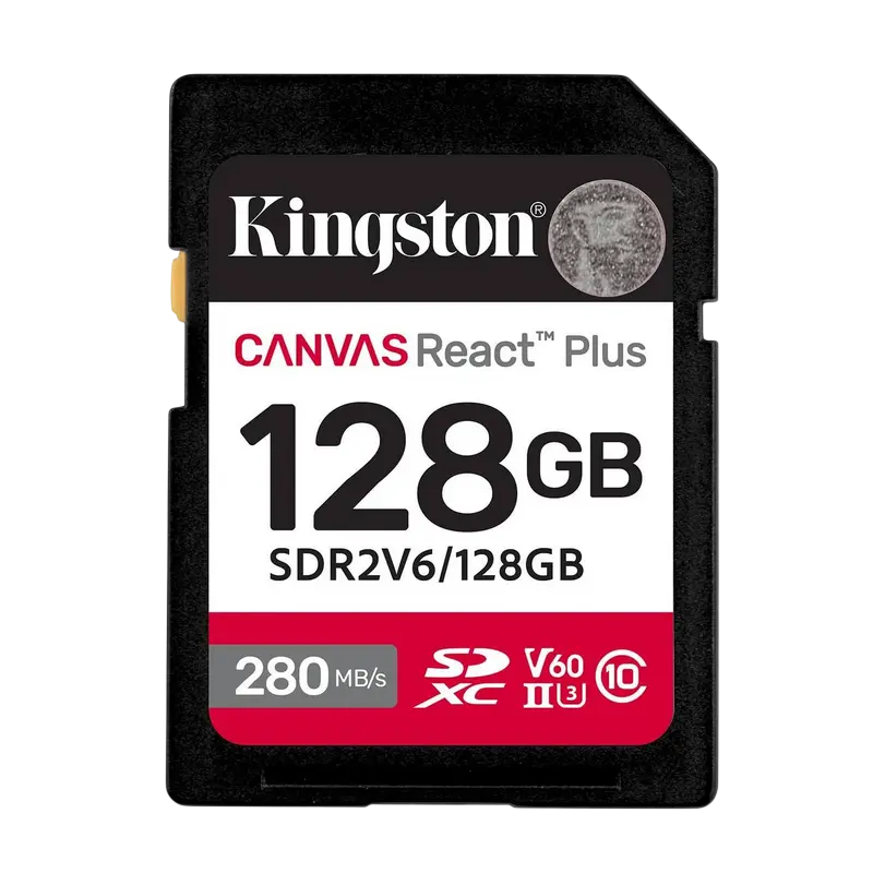 Card de memorie Kingston Canvas React Plus V60 SDXC 128 GB UHS-II