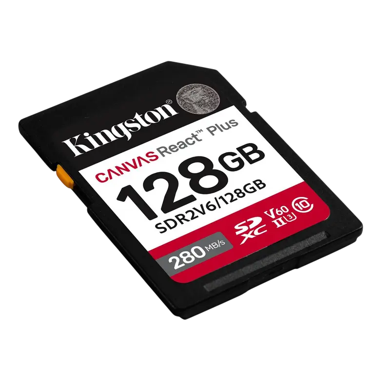 Card de memorie Kingston Canvas React Plus V60 SDXC 128 GB UHS-II, vedere alternativă