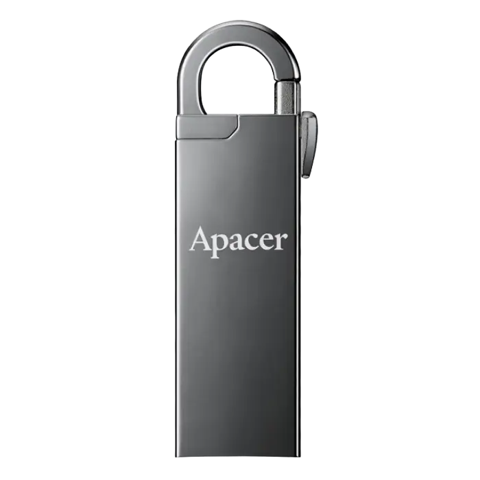 128GB USB3.1 Flash Drive Apacer "AH15A", Dark Gray, Metal, Keychain-Carabin,Capless (AP128GAH15AA-1)