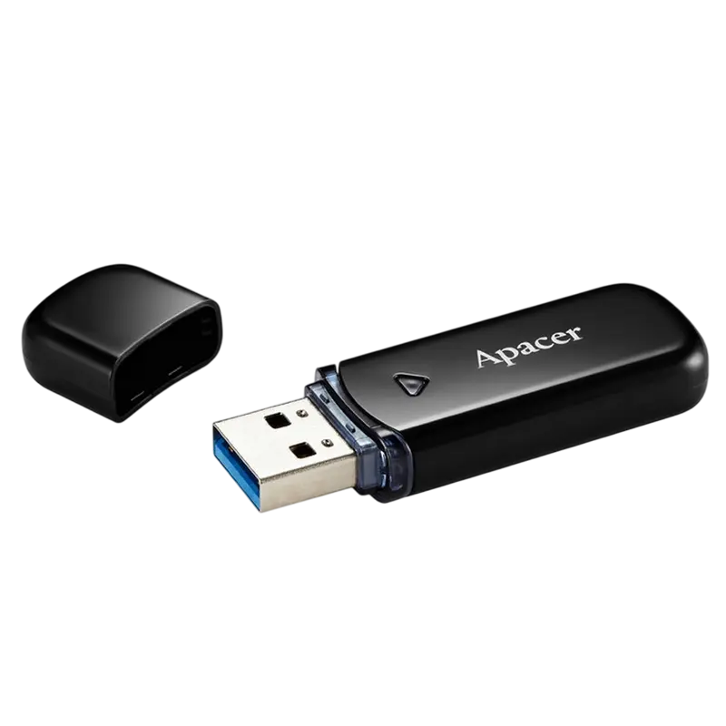 128GB USB3.1 Flash Drive Apacer "AH355", Black, Classic Cap (AP128GAH355B-1)