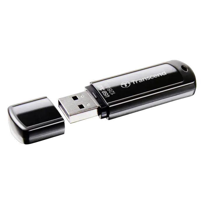 128GB USB3.1 Flash Drive Transcend "JetFlash 700", Black, Classic Cap (R/W:90/40MB/s)