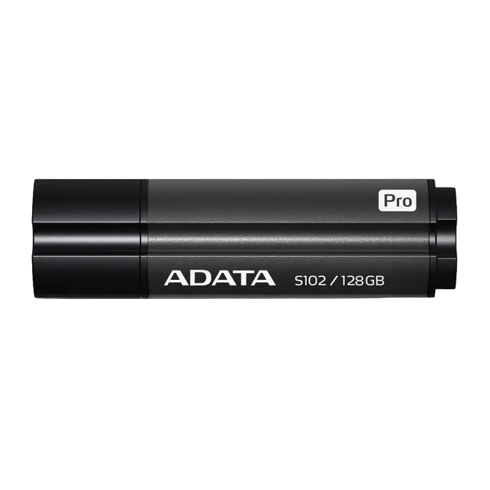 128GB USB3.1 Flash Drive ADATA "S102 Pro", Titanium-Gray, Aluminum, Classic Cap (R/W:100/50MB/s)