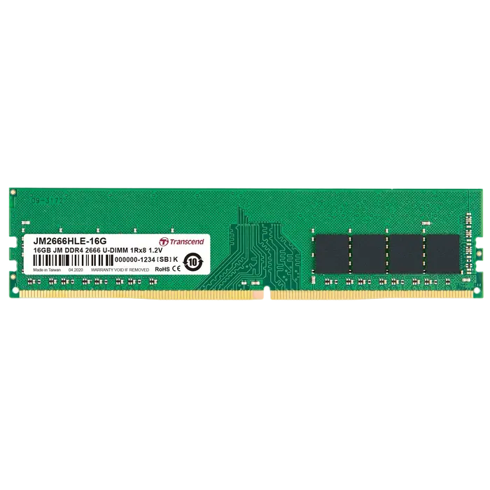 16GB DDR4- 2666MHz Transcend PC21300, CL19, 288pin DIMM 1.2V