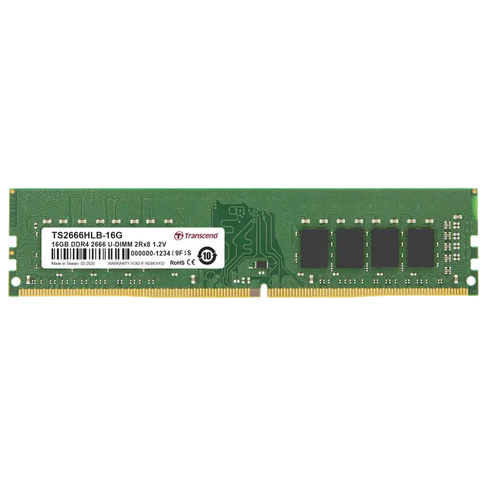 16GB DDR4- 2666MHz Transcend PC21300, CL19, 288pin DIMM 1.2V