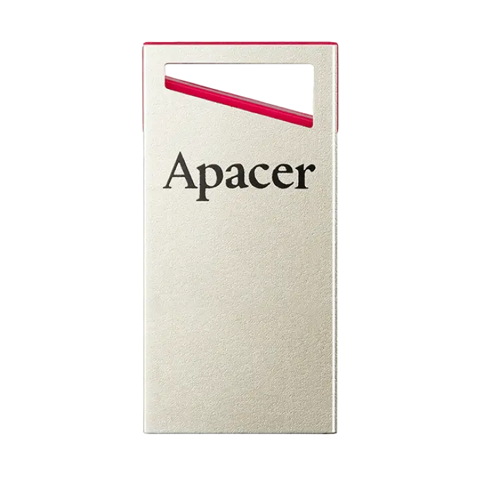 16GB USB2.0 Flash Drive Apacer "AH112", Silver-Red, Super-Mini, Metal, Capless (AP16GAH112R-1)