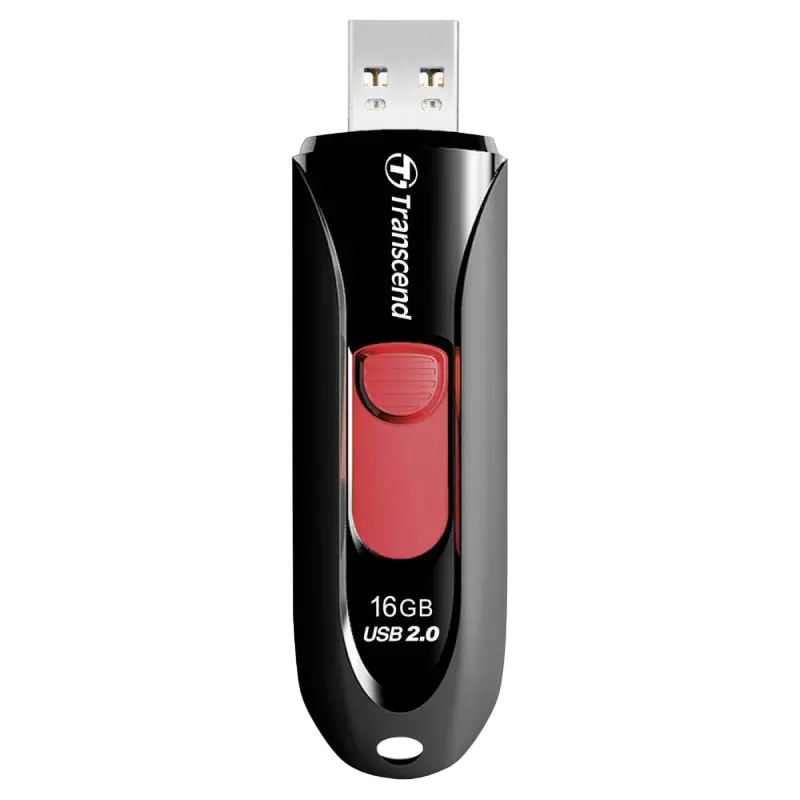 16GB USB2.0 Flash Drive Transcend "JetFlash 590", Black, Slider (R/W:18/6MB/s)