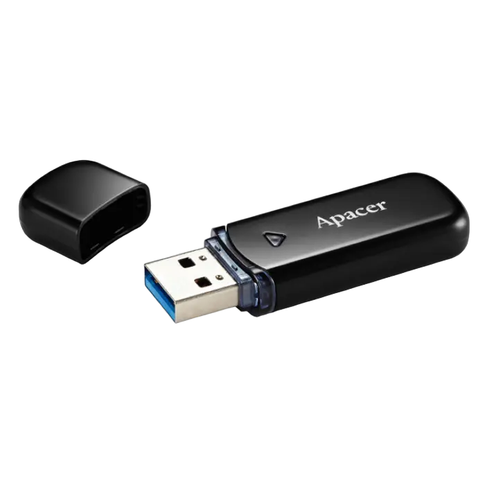 16GB USB3.1 Flash Drive Apacer "AH355", Black, Classic Cap (AP16GAH355B-1)