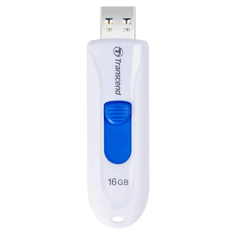 16GB USB3.1 Flash Drive Transcend "JetFlash 790", White, Slider (R/W:90/20MB/s)