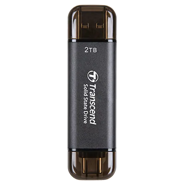 2.0TB Transcend Portable SSD ESD310C Black, USB-A/C 3.2 (71.3x20x7.8 mm, 11g, R/W:1050/950 MB/s)