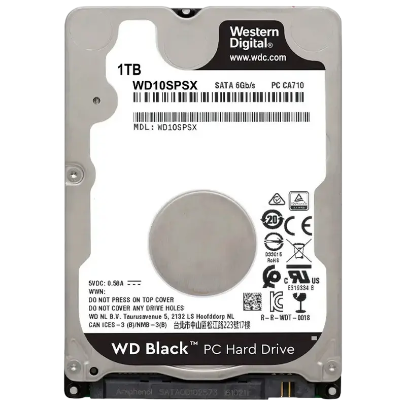 2.5" HDD 1.0TB Western Digital "Black (WD10SPSX)" [SATA3, 64MB, 7200rpm, 7.0mm]