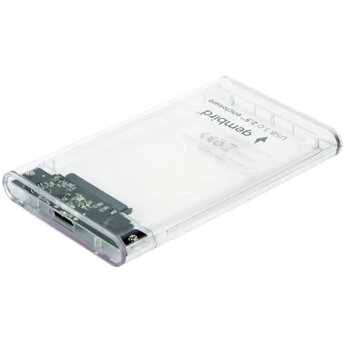 2.5" SATA HDD External Case (USB 3.0), Transparent plastic, 9.5 mm, Gembird "EE2-U3S9-6"