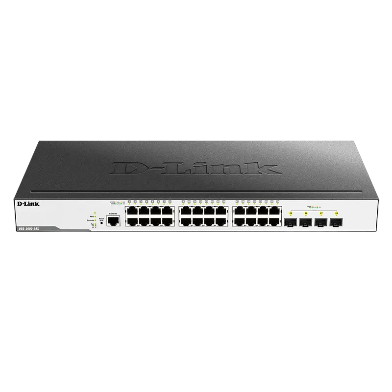 24-port 10/100/1000BASE-T, 4x10GBase-X SFP+ D-Link DGS-3000-28X/B1A