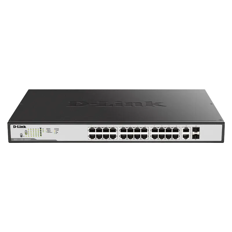 D-Link 24-PORT 10/100/1000MBPS SMART POE+ SWITCH, DGS-1100-26MPP/B1A