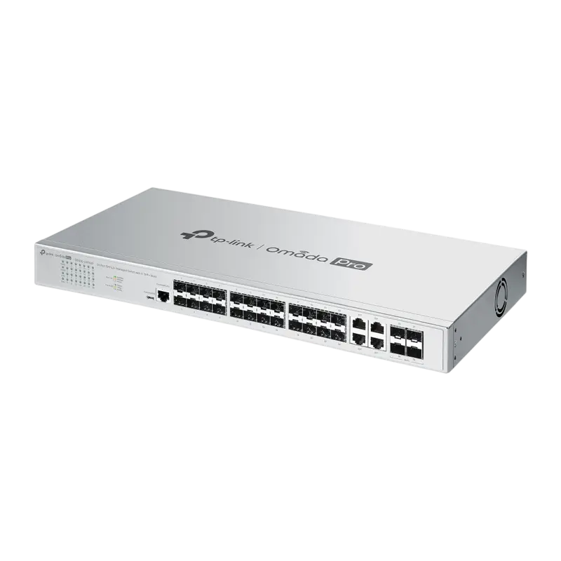 Switch TP-Link Omada Pro S5500-24F4XF 24 porturi cu 4x10G SFP+, vedere laterală