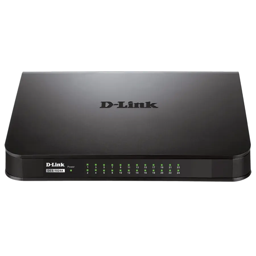 24-port 10/100Mbps Desktop Switch D-Link "DES-1024A/E1B", Plastic Case