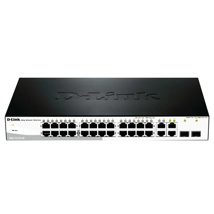 24-PORT 10/100MBPS WITH 4-PORT BPS COPPER AND 2 COMBO SFP, D-Link DES-1210-28/C1A
