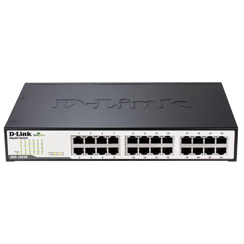 24-ports 10/100/1000Mbps Switch D-Link "DGS-1024D/I1A", 19" Rackmountable