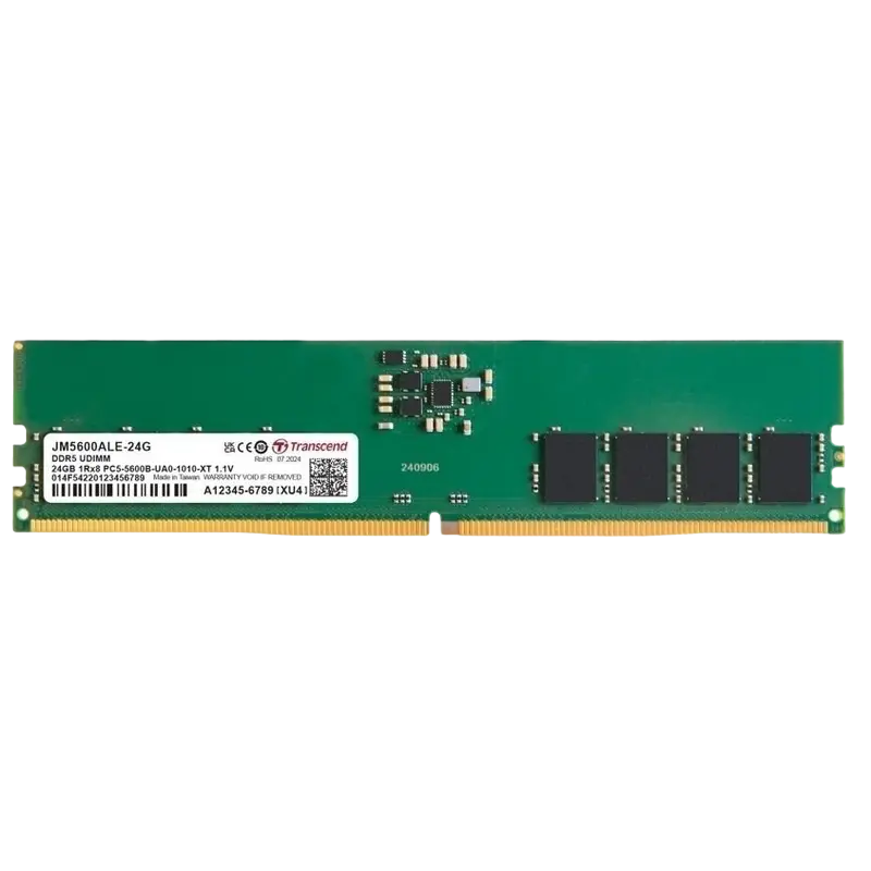 24GB DDR5-5600MHz Transcend JetRam (JM5600ALE-24G), (3Gx8)x8, 1Rx8, CL46, 1.1V