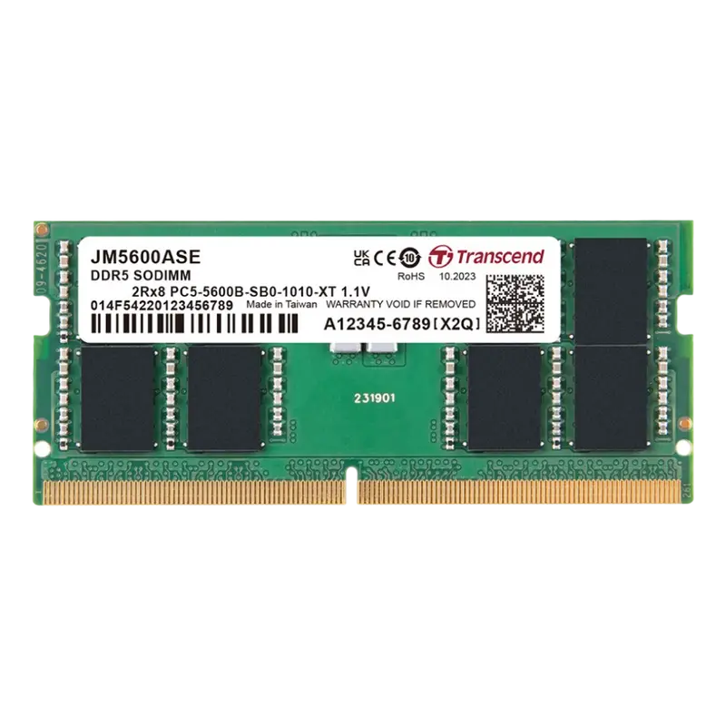 24GB DDR5-5600MHz SODIMM Transcend JetRam JM5600ASE-24G, (3Gx8)x8, 1Rx8, CL46, 1.1V