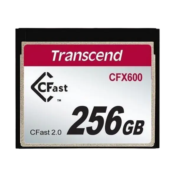 256GB CompactFlash Card, CFast 2.0 600X, Transcend "TS256GCFX600" (R/W: 510/370MB/s)