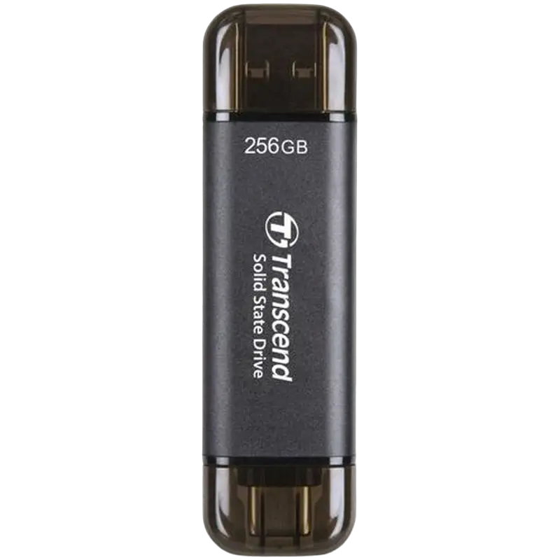 256GB Transcend Portable SSD ESD310C (TS256GESD310C) Black, USB-A/C 3.2 Gen 2x1 (71.3x20x7.8 mm, 1