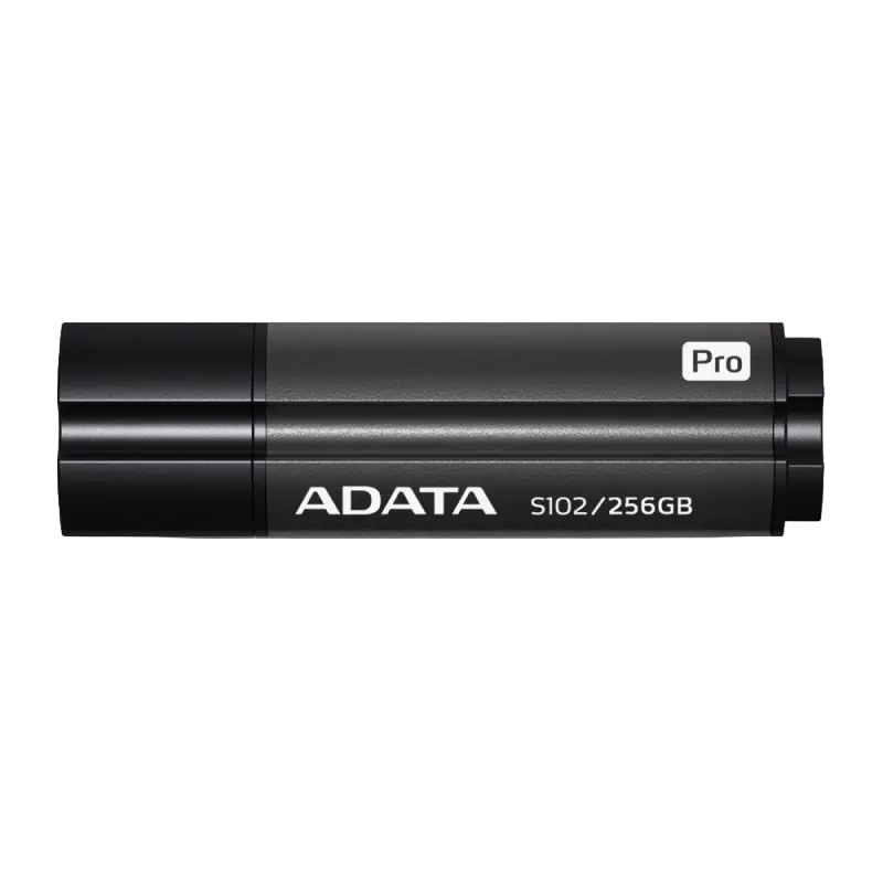 256GB USB3.1 Flash Drive ADATA "S102 Pro", Titanium-Gray, Aluminum, Classic Cap (R/W:200/120MB/s)