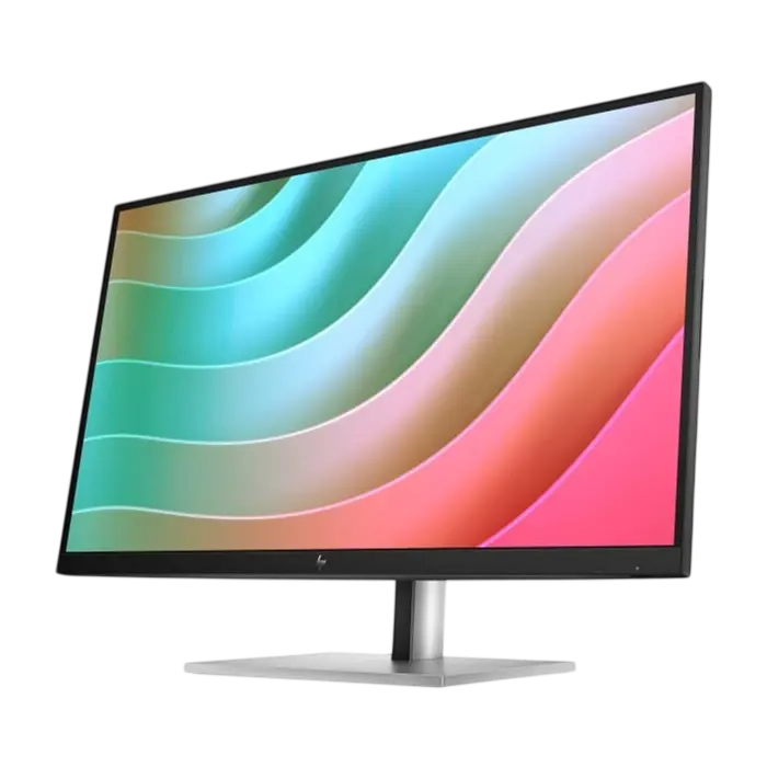 Monitor HP E27k G5 27 inch IPS 4K UHD 3840x2160 Argintiu/Negru, vedere laterală