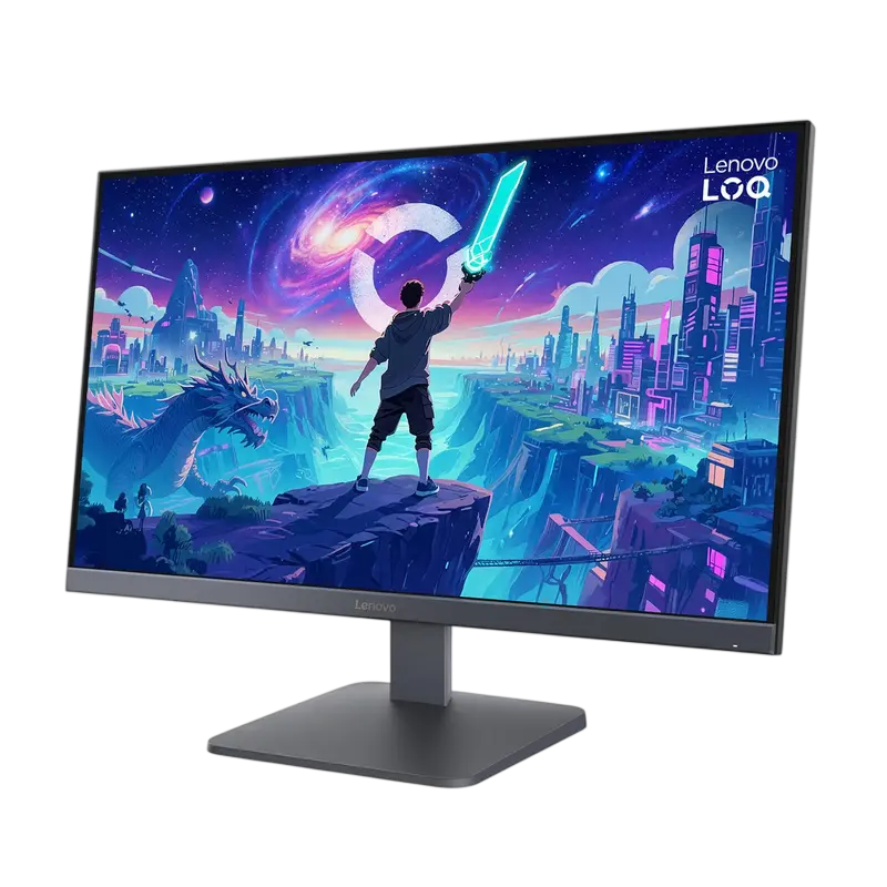 Monitor gaming Lenovo LOQ 27Q-10 27 inch IPS WQHD 180 Hz Negru/Gri, detaliu interfață