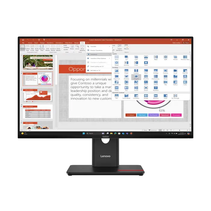 Monitor Lenovo ThinkVision T27-40 27 inch IPS Full HD 120 Hz Negru