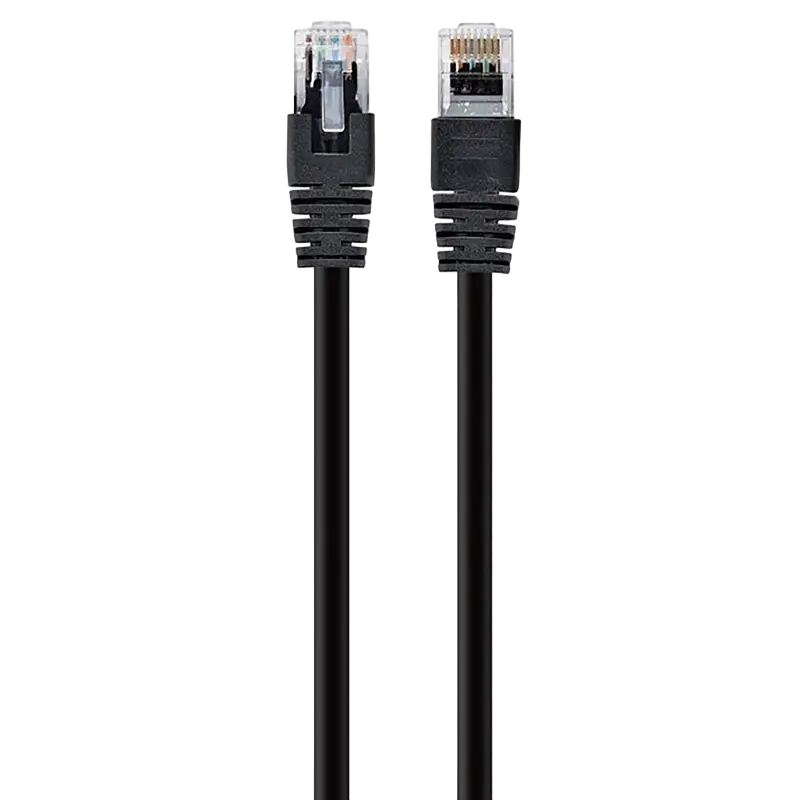 2m, Patch Cord Black, PP12-2M/BK, Cat.5E, Cablexpert, molded strain relief 50u" plugs