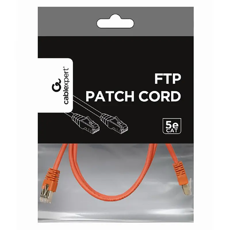 2m, FTP Patch Cord Red, PP22-2M/R, Cat.5E, Cablexpert, molded strain relief 50u" plugs, vedere laterală