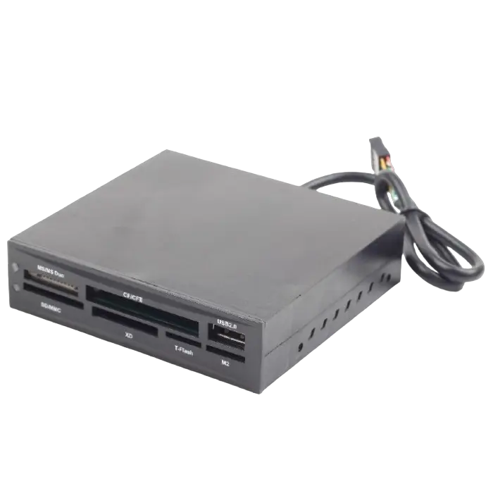 3.5" Card Reader Internal Gembird FDI2-ALLIN1-02-B, MS/MS Duo/SD/MMC/ XD/ CF/CFII/T-Flash,M2/USB 2.0