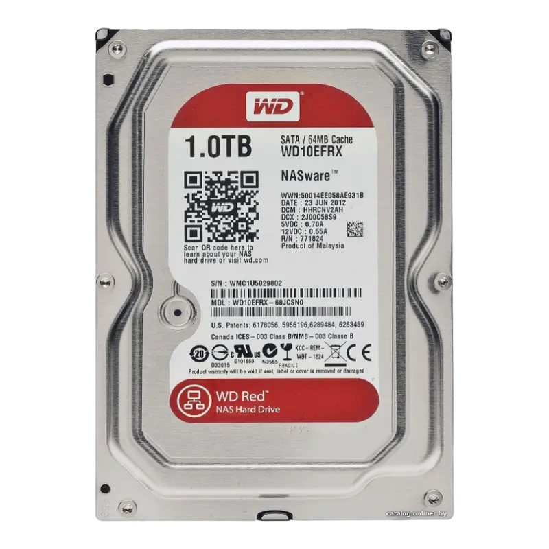3.5" HDD 1.0TB-SATA- 64MB Western Digital "Red Plus (WD10EFRX)", NAS, CMR
